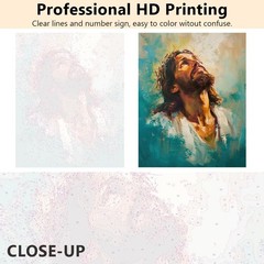 Jesus Paint by Numbers DIY Kit for Adults | Christian Wall Decor | Religious Art
