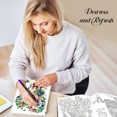 Adult Coloring Book for Women with 36 Dual-Tip Markers, 30 30 Design,
