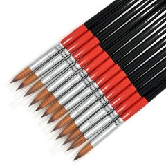 Size #10 Pointed Round Paint Brush, Pack of 12, Premium Quality Synthetic Hai…