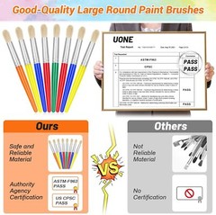 10Pcs Paint Brushes for Kids, Anezus Children Large, Multicolor