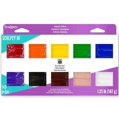 Sculpey III: Polymer Clay: Classics – (10) 1oz Packs – Oven Bake Clay, 10 Col…