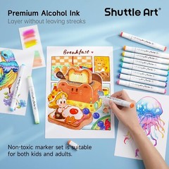 Artistic 310-Color Dual Tip Marker Collection with White Highlighters & Storage`