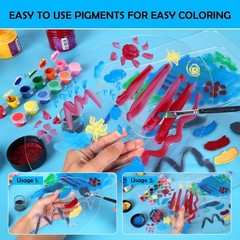 Acrylic Art Palette Set Clear 4pc Paint Palette for Oil Watercolor Painting
