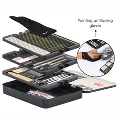 72-Pack Sketch Drawing Pencils Kit with Sketchbook and 3-color Drawing Paper,…