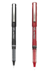 Pilot Precise V5 Rolling Ball Pen 0.5mm X-Fine Black Red 2/Pk Office School