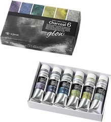 Kusakabe Artist Watercolor Full Set Charcoal Glow 6 + Charcoal Colors 12 10ml