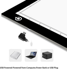Litenergy A4 LED Copy Board Light Tracing Box, Adjustable USB Power Artcraft LED