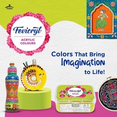 Fevicryl Acrylic Colours Kit 60ml Set of 6 DIY Paints Canvas Wood Fabric Art