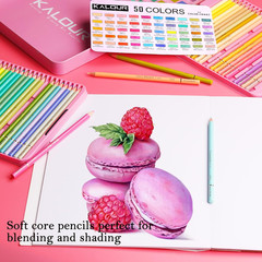 KALOUR Macaron Pastel Colored Pencils,Set of 50 Colors,Artists Soft Core,Ideal f