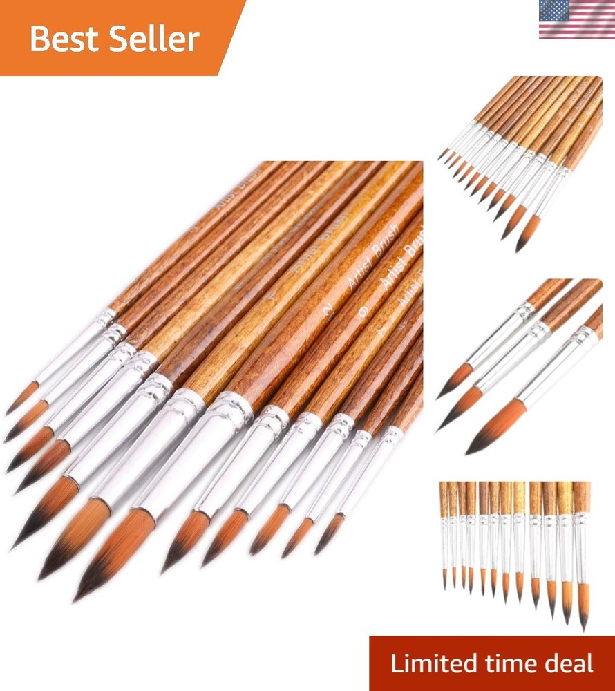 Artist Watercolor Paint Brushes in 12 Sizes – Ideal for Various Mediums