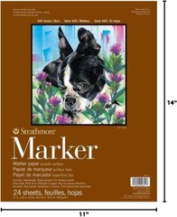 Strathmore 400 Series Marker Paper Pad, 11″x14″ Glue Bound, 24 Sheets