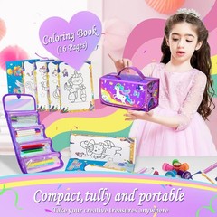 56 PCS Washable Scented Markers Set with Unicorn Case – Perfect for Ages 4-8