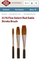 SOLO HORTON 2176 Fine select red sable Hair Stroke Brush 1 Dozen 1/4 in.