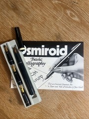Osmiroid RightHander Calligraphy Basic Set 22 CARAT GOLD Plate Nibs Fountain Pen