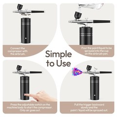 Airbrush Kit with Compressor 30PSI Portable Airbrush Rechargeable Handheld Co…