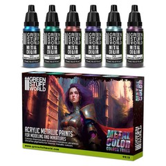 Green Stuff World Colour Metallics Paint Set 6 x 17ml – 9912