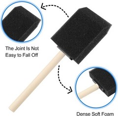 24 Pcs Foam Paint Brushes Wood Handle Sponge Brushes for Painting and DIY Craft