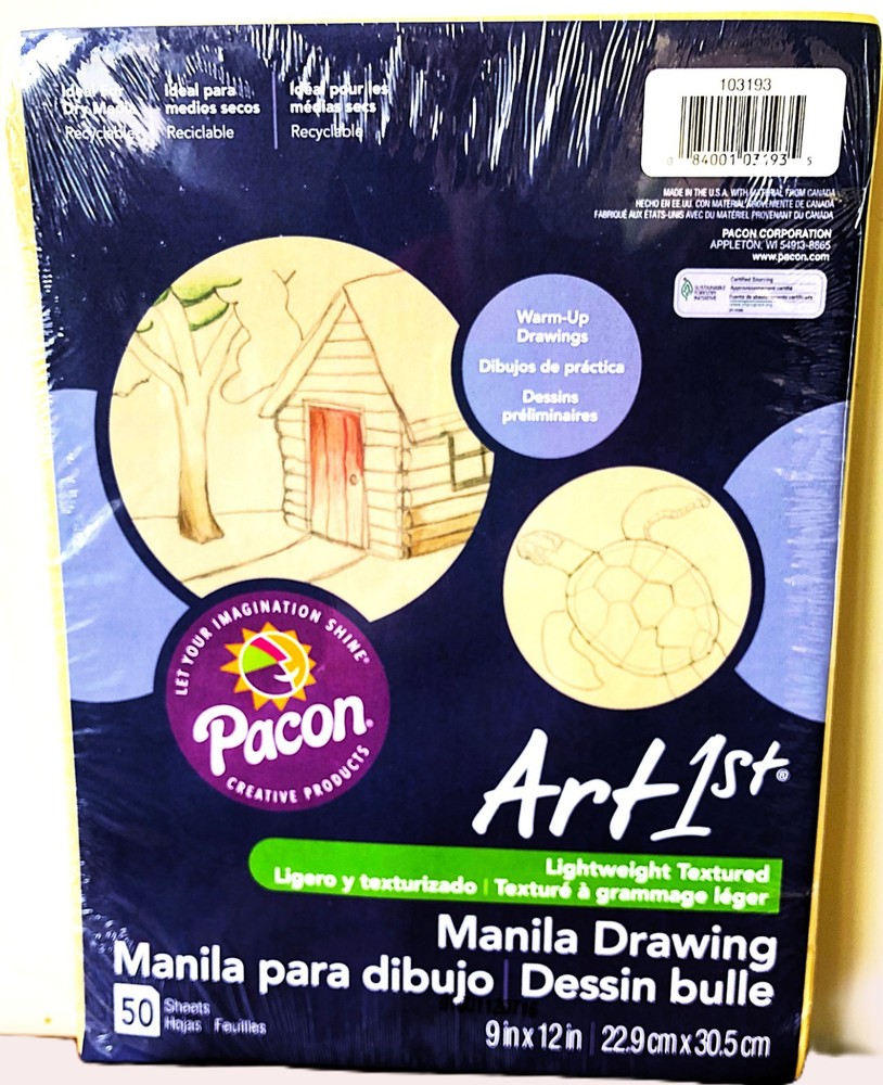 New 9”x 12” Manila Art 1st Drawing Paper; Lightweight Textured; ct # 50