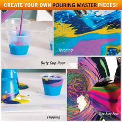 Pouring Masters 36-Color Metallic Ready to Pour Acrylic Pouring Paint Set with S