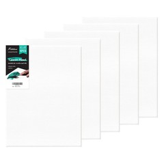Canvas Boards 5-Pack 12″x16″ – Flat Canvas Panels, Primed Polyester-Cotton Bl…