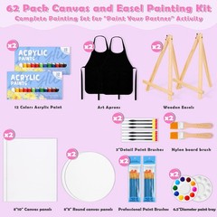Date Night Painting Kit, 62 Pcs Detail 8×10 inches, 8 Multi color