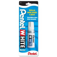 Pentel Permanent Marker, White, Broad Point, 1 1 Count (Pack of 1), White