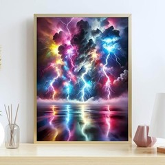 puonidwo 5D Colorful Lightning Diamond Art Kits for Adults Standard, BK059