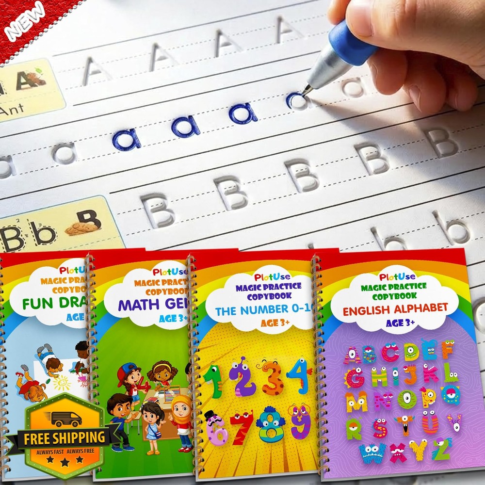 Plotuse 4 Pack Magic Practice Copybook