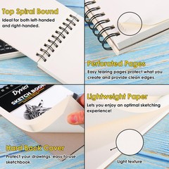 Dyvicl Sketchbook 5.5″x8.5″, 68 lb/100 GSM, 100 5.5 x 8.5 inches, White