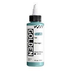 High Flow Acrylics by GOLDEN, Teal, 4 fl. oz. Bottle, Professional Acrylic Pa…