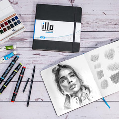 8’’ X 8’’ Square Hardcover Sketch Book, (112Lb/180Gsm) Heavyweight Paper, Rib…