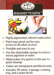 Royal Langnickel Essential Watercolor Artist Colors. FlipKit 18 Colors