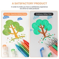 ZSCM 48 Pack Metallic Glitter Gel Pens Set, 24 Colors Sparkle Gel Pens with 2…