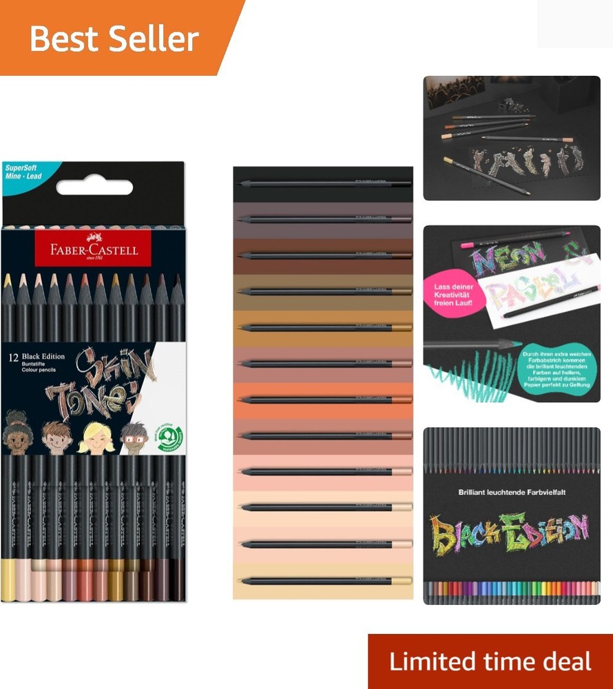 12 Soft Core Skin Tone Colored Pencils – Break-Resistant, Vibrant Art Supplies