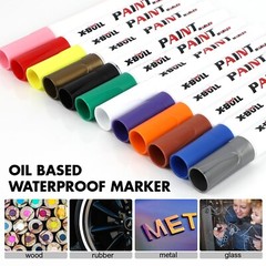 X-BULL Waterproof Permanent Paint Marker Pen Tyre Tire Car Rubber Metal 12PCS