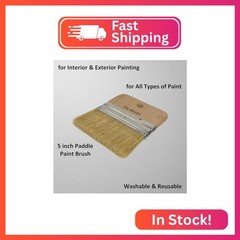 Set of 2 5 Inch Flat Paddle Paint Brushes – High European Quality – Natural Bris