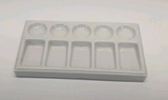 Watercolor Palette Tray 10 Wells White Rectangle Ceramic Artist Paint Palette