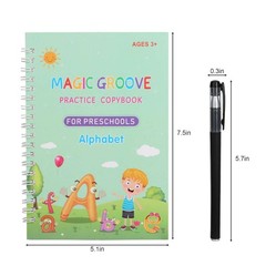 16Pcs Magic Practice Copybook Groove Children Reusable English Writing Book kids