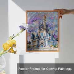 CANFRAVAS 20×24 Solid Wood Canvas Floater Frame Light Brown for 0.6″-0.8″ Depth