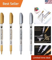 Metallic Markers Pens – Silver and Gold Paint Pens for Black Paper, Glass, Ro…