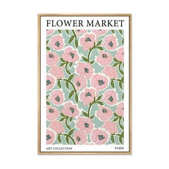 Zzudis Framed Flower Market Canvas Wall Art Prints Pink Flower Market Nature …