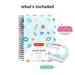 Incraftables Hardcover Spiral Bound Art Sketchbook (125 Pages) (A4 Size Book)