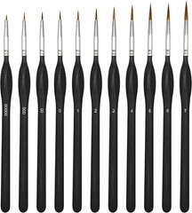 11PCS Fine Detail Paint Brushes Set, Miniature Painting Brushes Kit for Oil, Acr