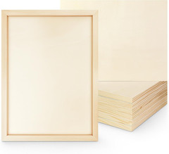 8 Pack Wood Canvas 14X18 Inch Wood Panels Smooth& Textured Pine Wood Boards for