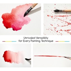 4-Pack Professional Watercolor Brushes, Synthetic Squirrel Hair for Artists