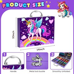 Art Supplies Kit for Kids Ages 4-12,Unicorn Art Case Coloring Set,Drawing Kits