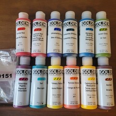 #151 Golden Fluid Professional Acrylic Paint 4fl.oz Lot Of 12 Bottles