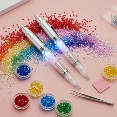 2PCS White LED DIY Diamond Picture Pens,Lighted Drill Applicator for DIY Art,…