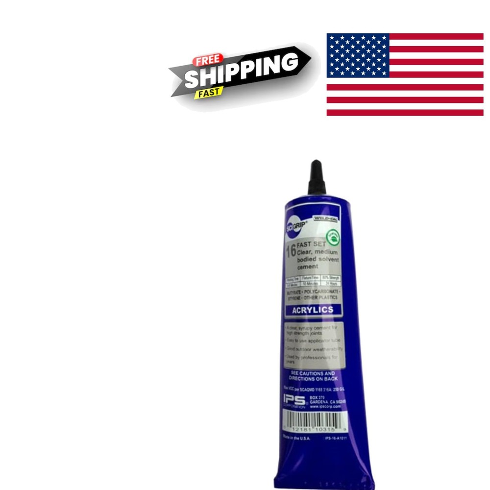 5 Ounce Acrylic Cement Tube Fast Setting Strong Adhesive for Various Plastics