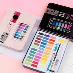 Watercolor Paint Set of 36 Water Colors & Pigment – Pink Set